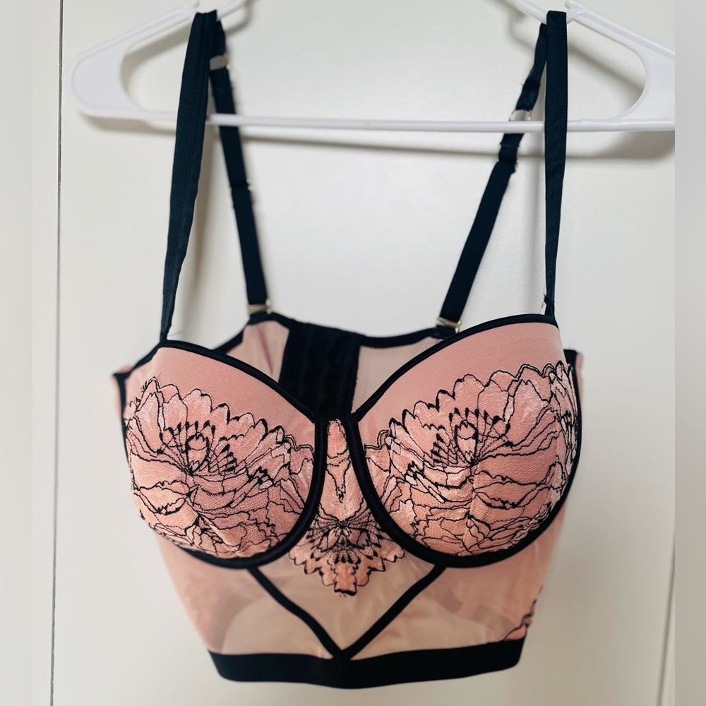 Corset Style Bra by Auden- Size Large Pink and Black (size 38-40 DD)